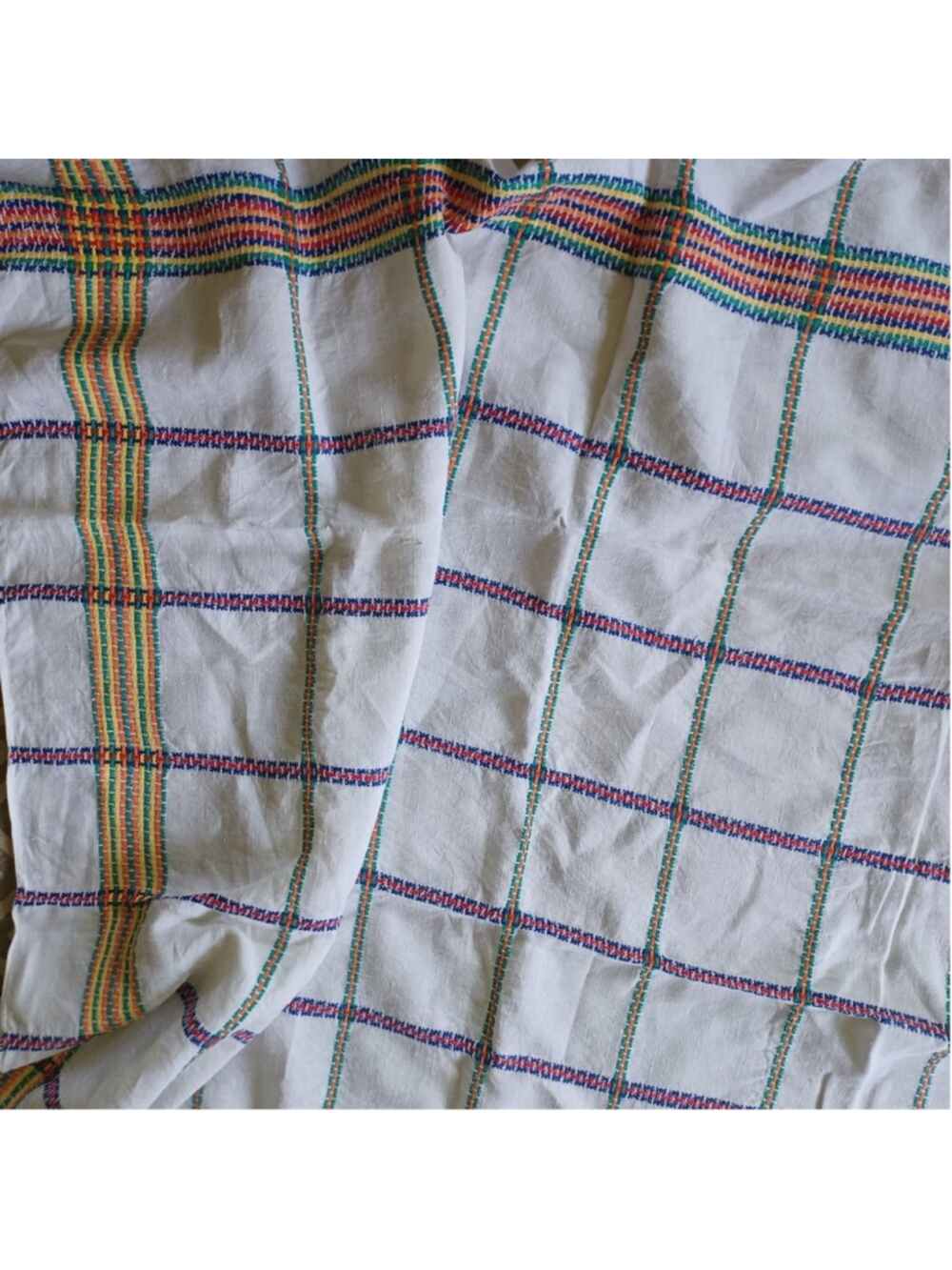 Beautiful woven tablecloth pure linen